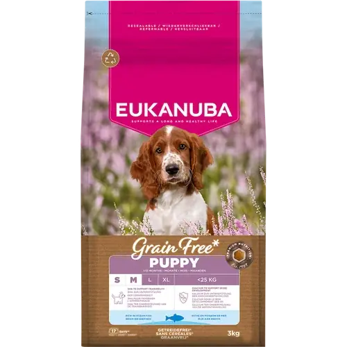 Spara mer | Eukanuba Dry Dog Food Puppy, Small, Medium, Fish, 3 kg