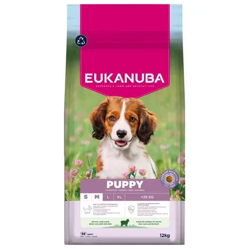 Expressfrakt - Eukanuba Dry Dog Food Puppy, Small, Medium, Lamb, 12 kg