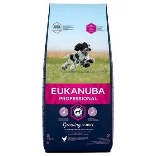 Eukanuba Puppy Medium Dry Dog Food Chicken, 18 kg | Bra pris