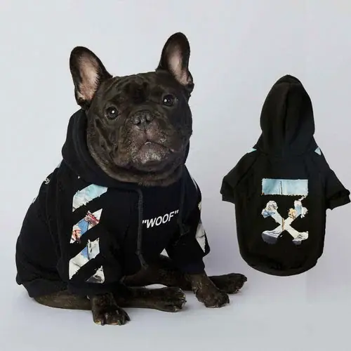 Felpa ”Bulldog Style” Nera con Cappuccio - Extra rabatt
