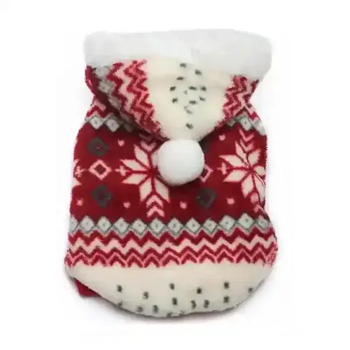 Mycket uppskattad | Felpa di Natale per Cani con Fiocchi di Neve e Cappuccio con Ponpon
