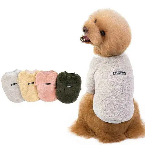 Felpa in pile per cani a tinta unita ”Dolebean” - Nedsatt pris