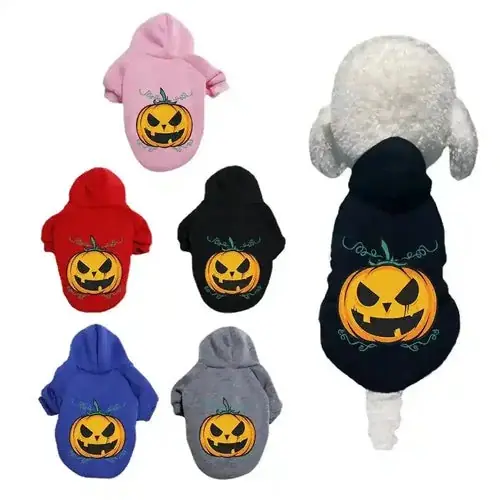 Felpa per cani con cappuccio ”Zucca di Halloween” | Snart slut