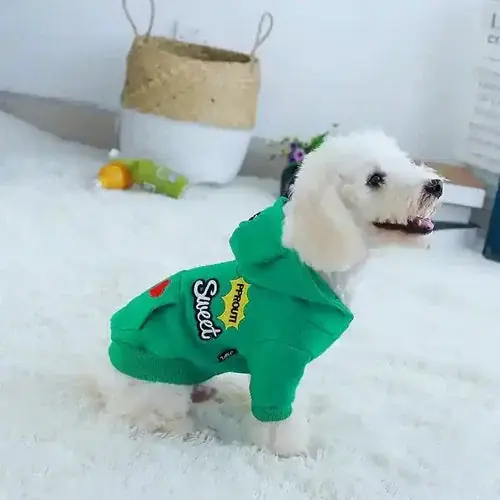 Nyhet i sortimentet - Felpa per Cani con Cappuccio Sweet Orecchie e Ricamo Cuoricino
