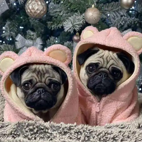 Felpa per Cani in Pile ”Fleece” Cappuccio e Orecchie Morbida e Calda - Säker betalning