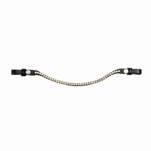 Finns att beställa | Finesse Bridles Pannband – ”Swarovski” – brun/brons