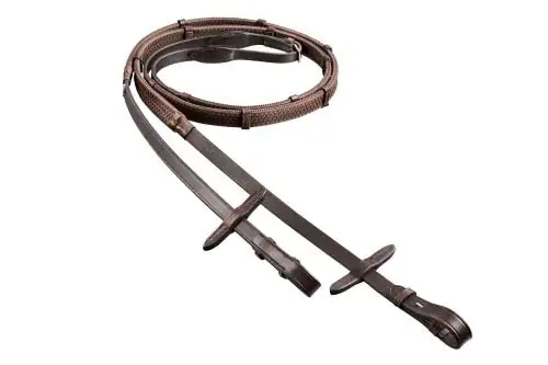 Kampanjen går snart ut - Finesse Bridles Tyglar – platt med gummi och proppar – brun/silver
