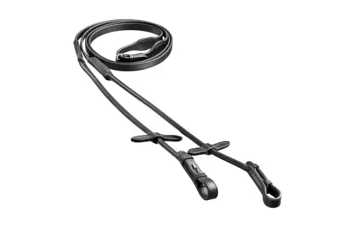 Väl omtyckt - Finesse Bridles Tyglar – rundsydda med gummi – svart/silver