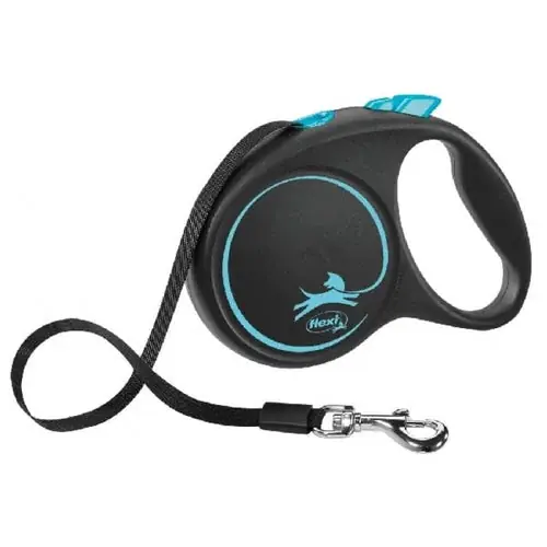 Flexi BLACK DESIGN, tape leash, S 5 m, blue | Under begränsad tid