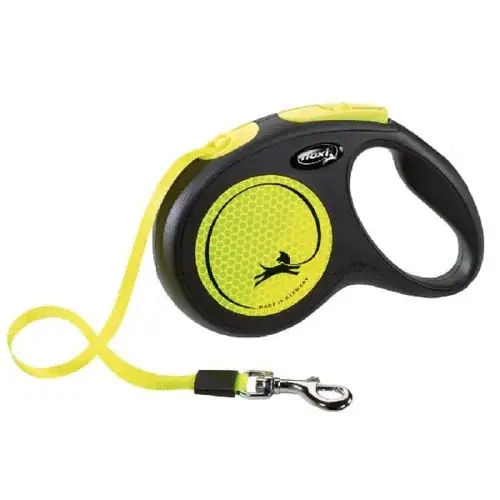 Flexi New CLASSIC Neon, tape leash, XS 3 m, black/neon | Prisnedsättning