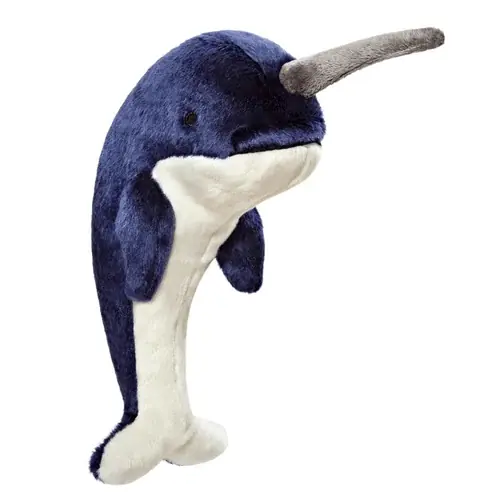 Rea | Fluff & Tuff Bleu Narwhal Plush Dog Toy