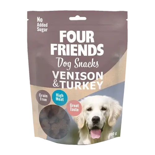 FourFriends Dog Snacks Venison & Turkey – 200 G | Beställ online