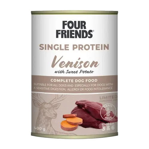 Riktigt fynd - FourFriends Dog Venison & Sweet Potato Can – 400 g
