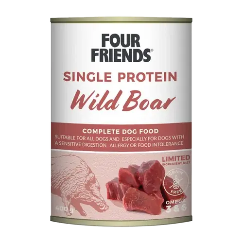 FourFriends Dog Wild Boar Can – 400 g - I lager