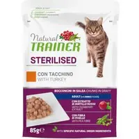 Storsäljare - Natural Trainer Adult Sterilised - 12 x 85 g kalkon
