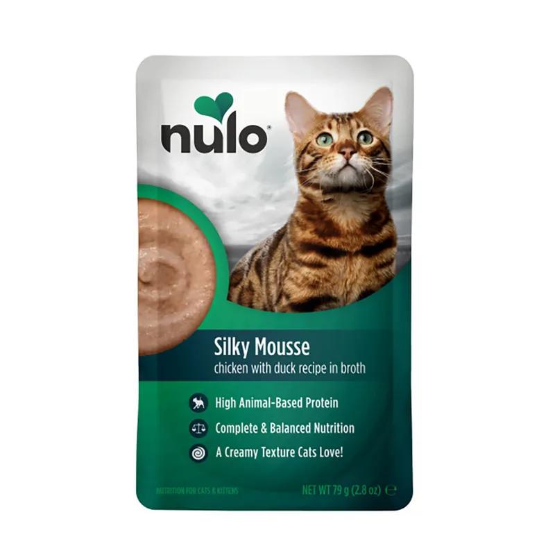 Nulo Silky Mousse Cat Chicken with Duck in Broth Våtfoder till Katt 79 g - Mycket uppskattad