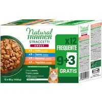 Precis lanserat - Natural Trainer Straccetti Adult strimlor i sås 12 x 85 g - Mixpack (kyckling, lax, tonfisk, kalkon)
