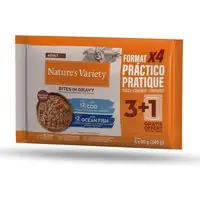 Så länge lagret räcker - Nature‘s Variety Bites i sås Adult 44 x 85 g - Med torsk och havsfisk