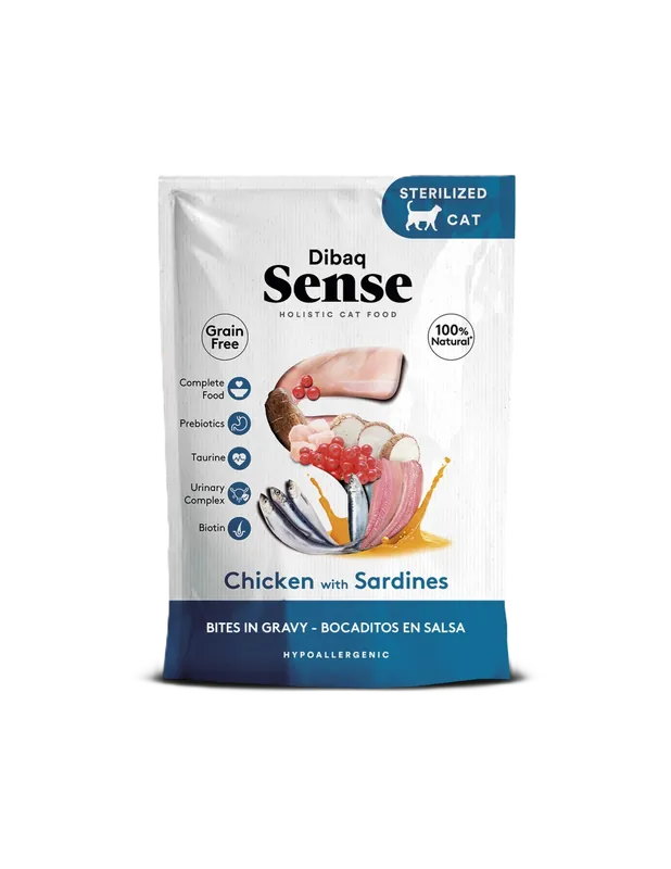 Kan beställas - Cat Sense Bites Chicken With Sardines 100g