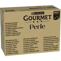 Jumbopack Gourmet Perle 96 x 85 g - Fiskmix i sås (4 sorter) | Rekommenderas