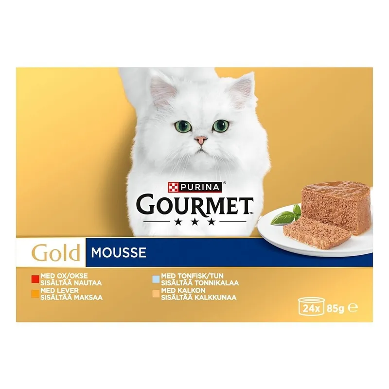 Fyndpris | Gourmet Gold Mousse Kött & Fisk 24x85 g