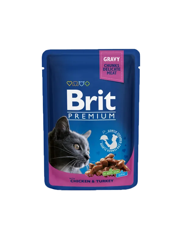 Sista chansen | Brit Premium Cat Pouches Chicken & Turkey Katt 24 x 100 g