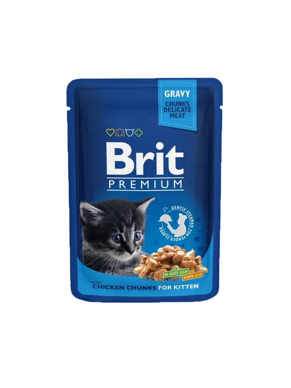 Brit Premium Cat Pouches Chicken Chunks Kattunge 24 x 100 g - Riktigt fynd