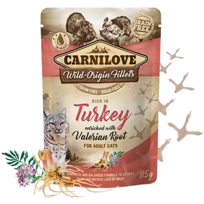 Cat Pouch Turkey enriched with Valerian 85 g - Storsäljare