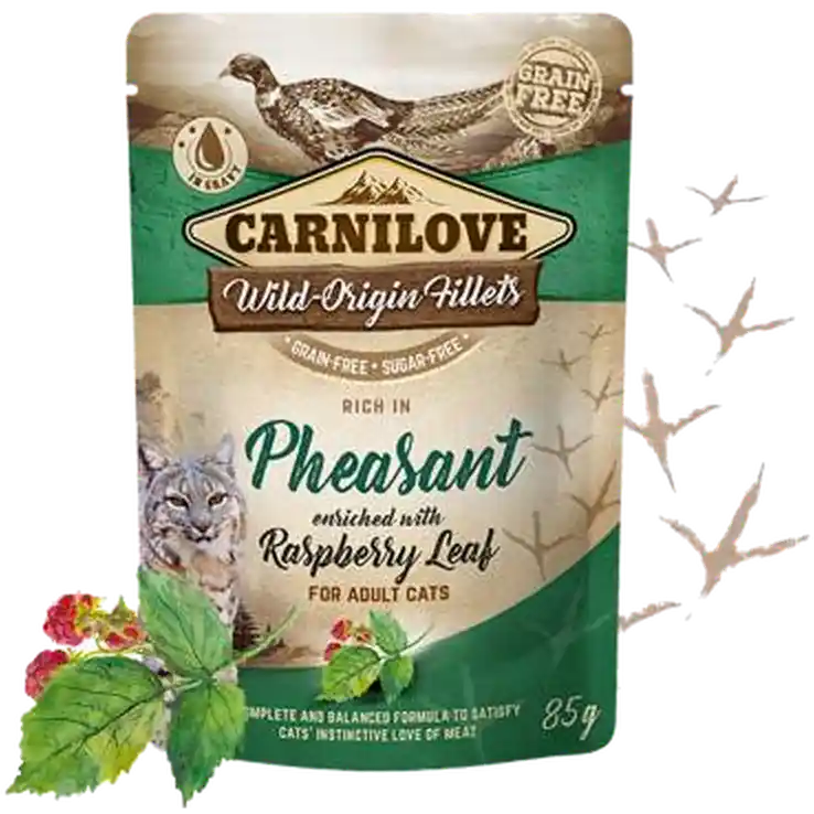 Rabatt - Cat Pouch Pheasant enriched with Raspberry Leaves 85 g