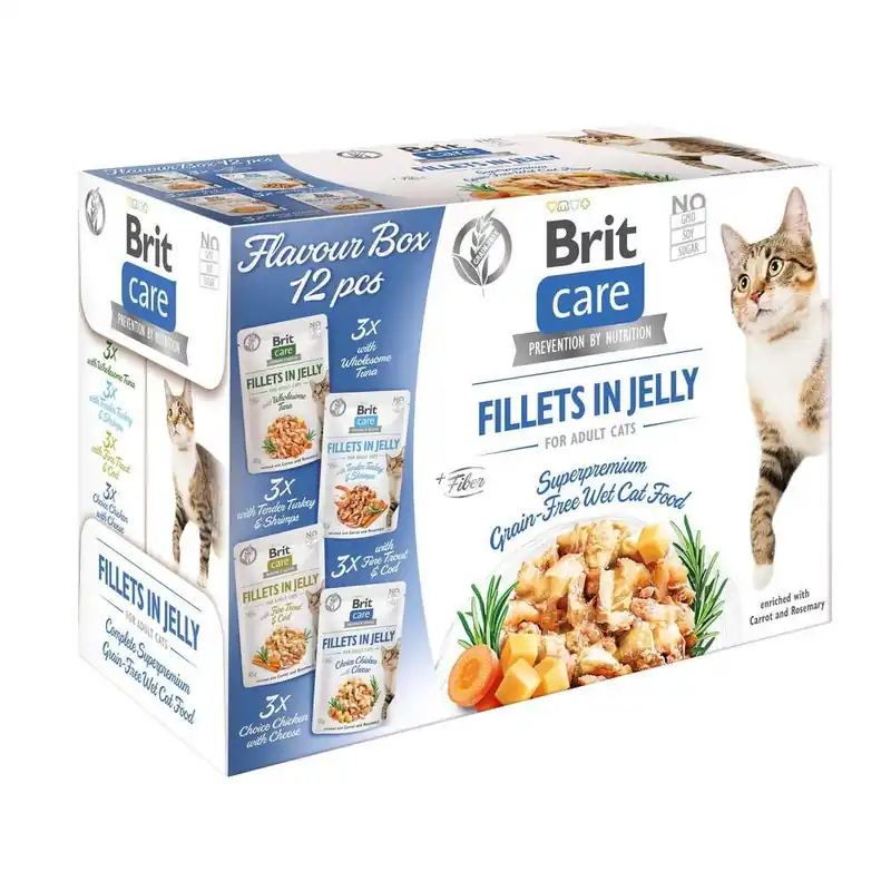Lågt pris - Brit Care Cat Adult Bitar i Gelé Multipack 12x85 g