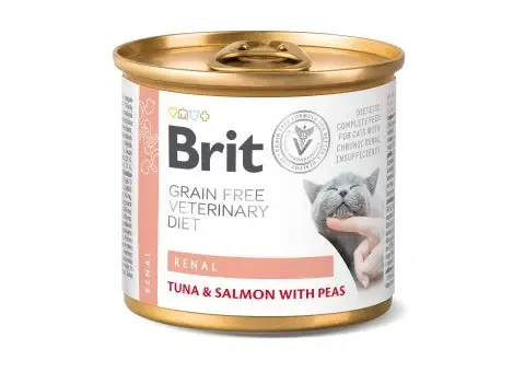Brit Veterinary Diet Renal Tuna & Salmon with Peas för katter 200 g - Kampanjpris
