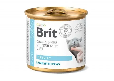 Nästan slut | Brit Veterinary Diet Obesity Lamb with Peas för katter 6 x 200 g