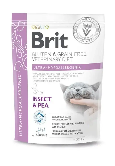 Brit Veterinary Diet Ultra-Hypoallergenic Insect & Pea för katter | Rabatt