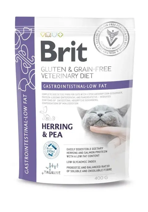 Brit Veterinary Diet Gastrointestinal-Low Fat Herring & Pea för katter - Topprodukt