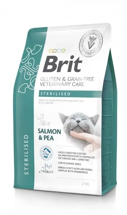 Lägg i varukorg - Brit Veterinary Diet Sterilised Salmon & Pea för katter 2 kg