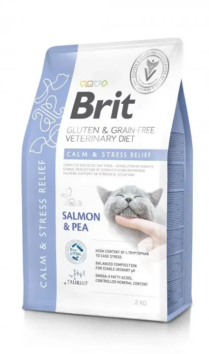 Endast denna vecka - Brit Veterinary Diet Calm & Stress Relief Salmon & Pea för katter