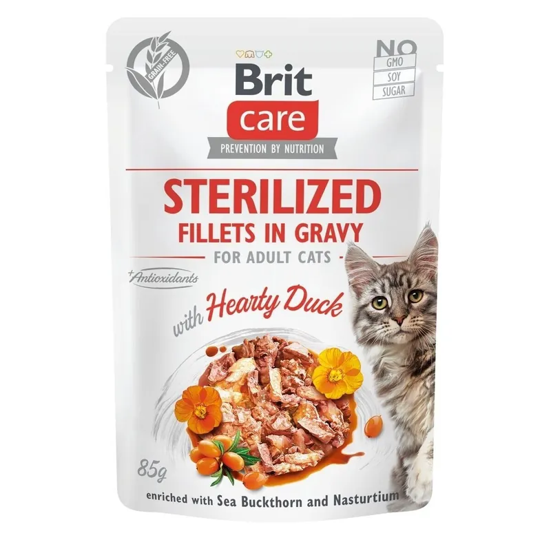 Brit Care Cat Sterilized Anka i Sås 85 g - Tidsbegränsat erbjudande
