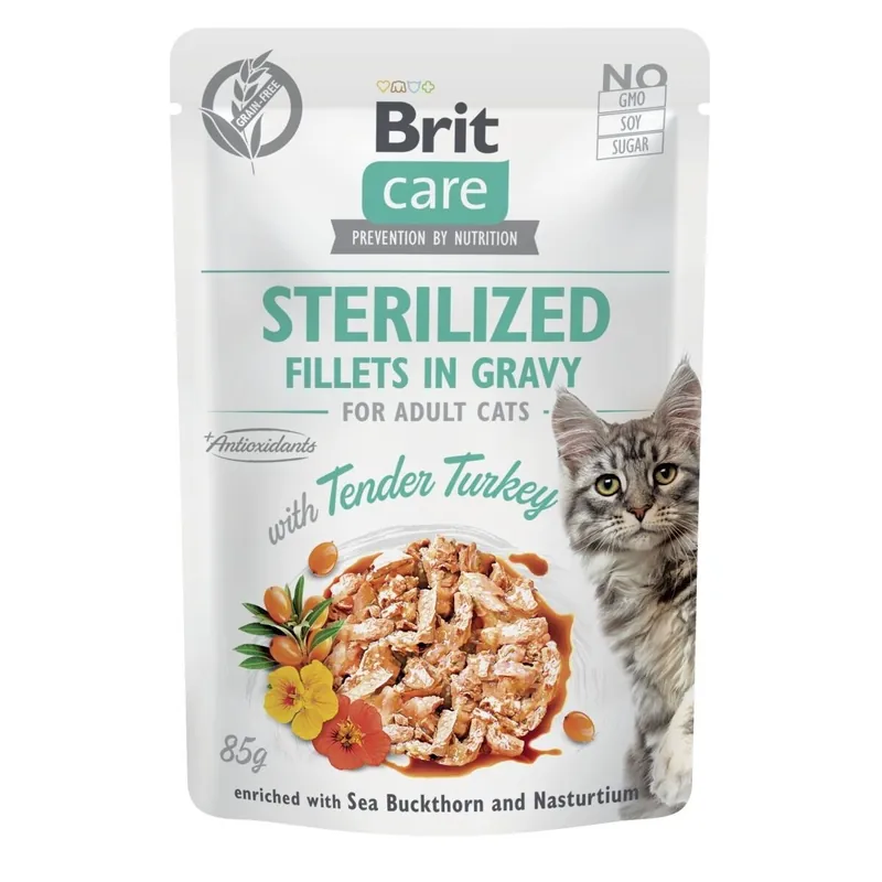 Brit Care Cat Sterilized Kalkon i Sås 85 g | Nyligen lanserat