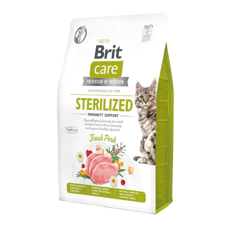 Brit Care Grain Free Cat Sterilized Immunity Support Fresh Pork - I lager