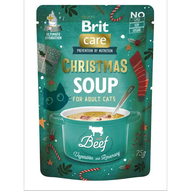 Brit Care Cat Adult Christmas Soup Beef 75 g - Snabb frakt