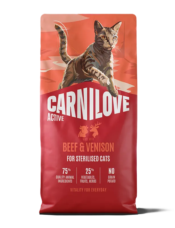 Active Cat Beef & Venison for Sterilised Adult All Breeds 2kg | Under begränsad tid