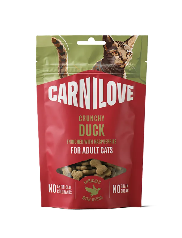 Topprodukt - Cat Crunchy Snack Duck Enriched with Raspberries 50g
