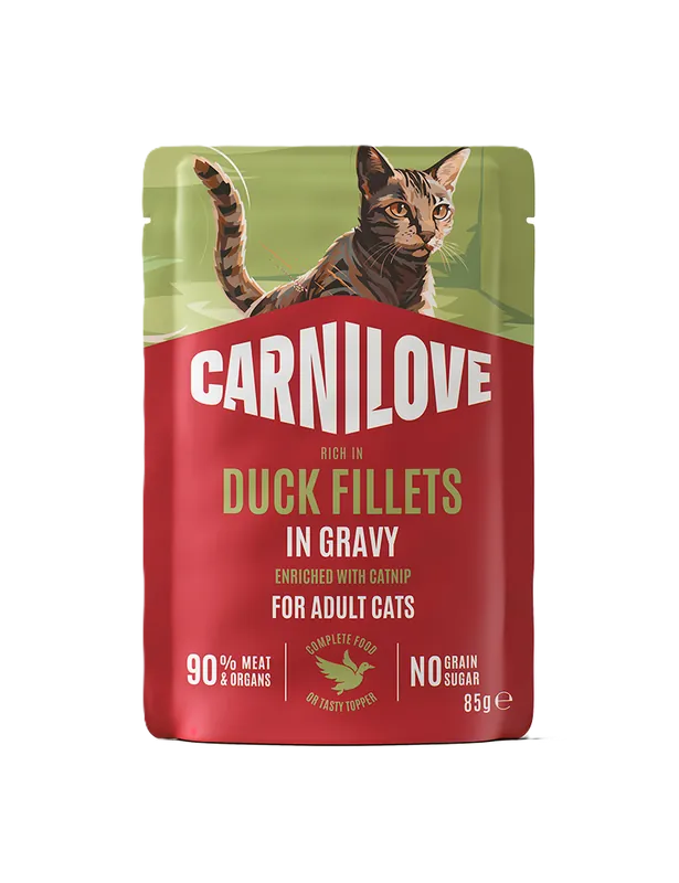 Cat Pouch Gravy rich in Duck enriched with Catnip 85g - Nytt i sortimentet