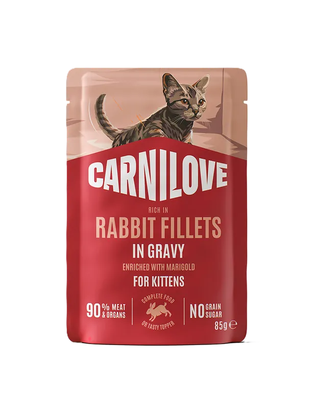 Cat Pouch Gravy Rabbit with Marigold Kitten 85g - Kampanjen går snart ut
