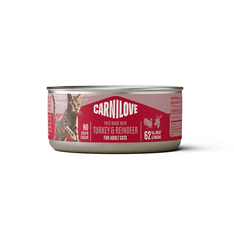 Carnilove Cat Paté 6 x 100 g - Kalkon & ren | Extra bra pris
