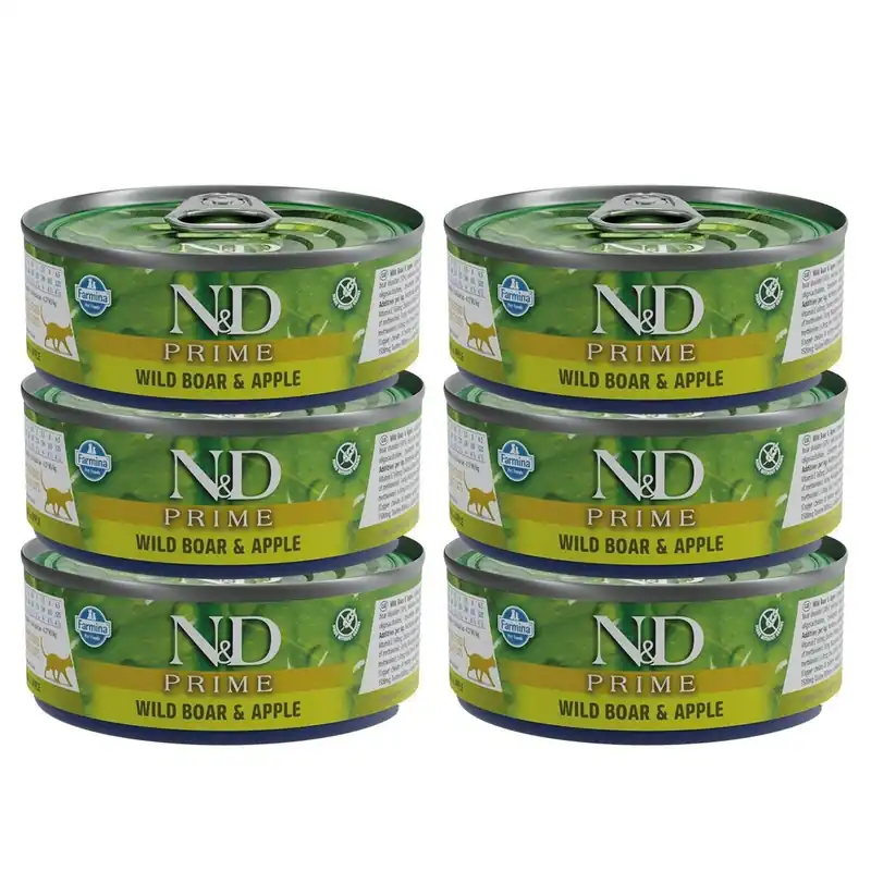 Tidsbegränsat erbjudande - Farmina N&D Cat Prime Wild Boar & Apple 6x70 g