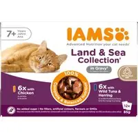 Populärt just nu - IAMS Advanced Nutrition Senior 7+ Land & Sea Collection i sås - Mixpack I (12 x 85 g, 2 sorter)