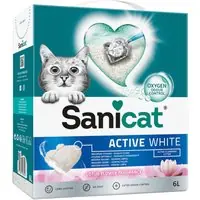 Extra rabatt - Sanicat Active White Lotus Flower Clumping kattströ - 6 l