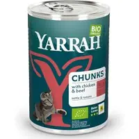 Yarrah Ekologisk Chunks 1 x 405 g - Ekologisk kyckling & ekologiskt nötkött med ekologiska nässlor & ekologiska tomater - Endast denna vecka