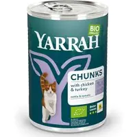Kundfavorit - Yarrah Ekologisk Chunks 1 x 405 g - Ekologisk kyckling & ekologisk kalkon med ekologiska nässlor & ekologiska tomater